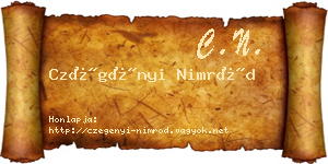 Czégényi Nimród névjegykártya